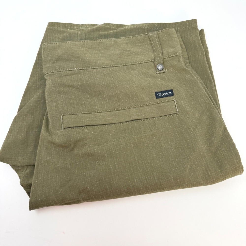 Brixton Crossover Mens Size 30 Hybrid Shorts Olive Green‎ Ripstop Stretch Chino